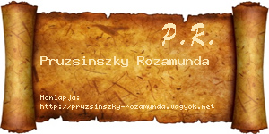 Pruzsinszky Rozamunda névjegykártya